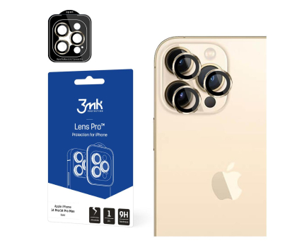 Szkło i folia ochronna 3mk Lens Protection Pro do iPhone 14 Pro/14 Pro Max gold